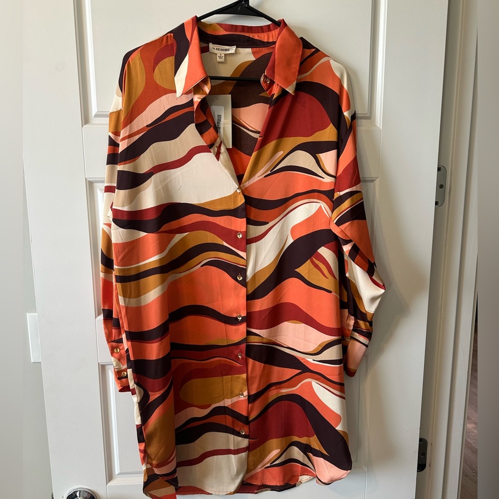 Orange long sleeve dress